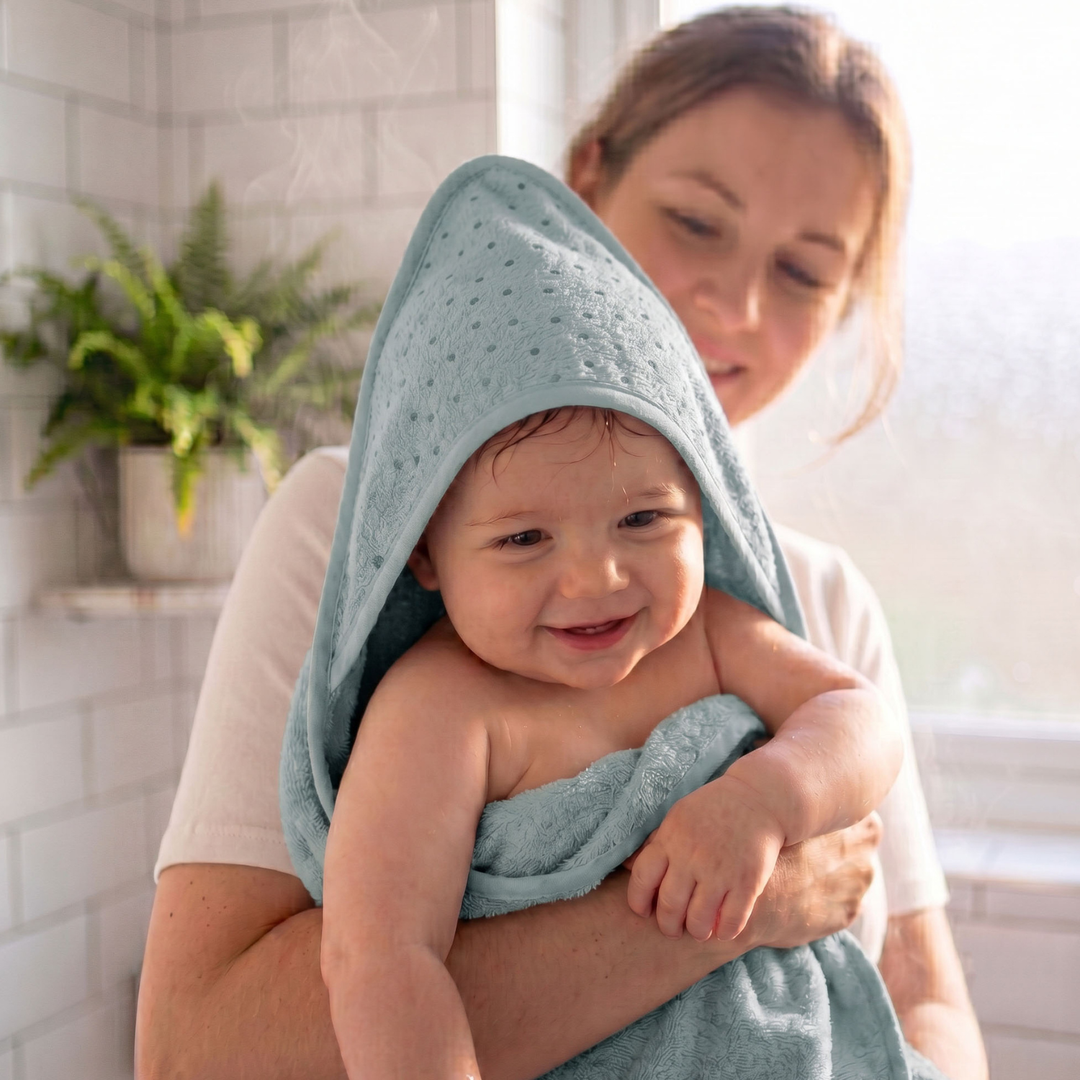 Country Village Hooded Towel with Dot