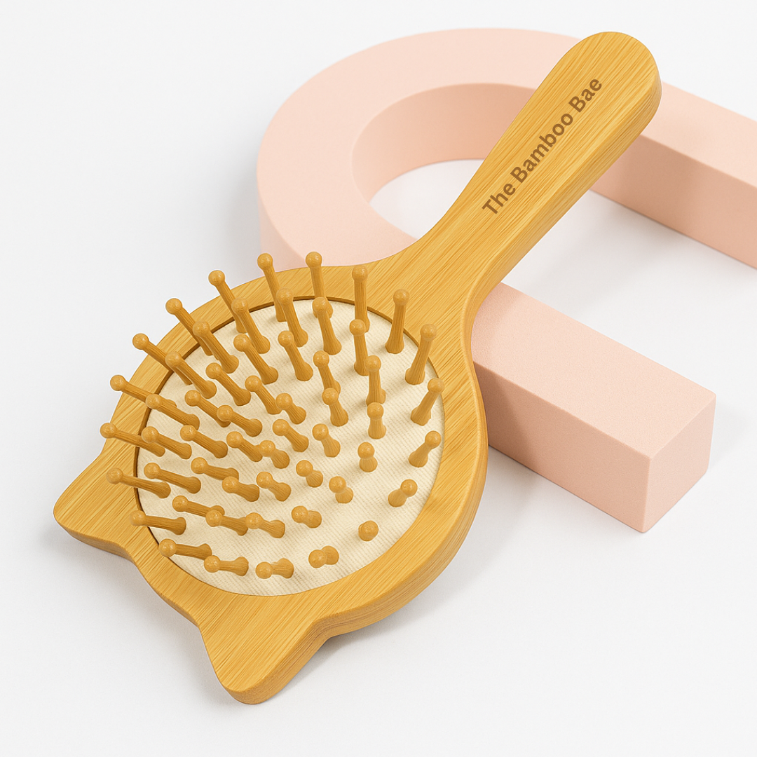 The Bamboo Bae Mini Bamboo Brush | Natural Compact Brush | Eco Friendly | Travel Size | Multi Purpose Cleaning Brush