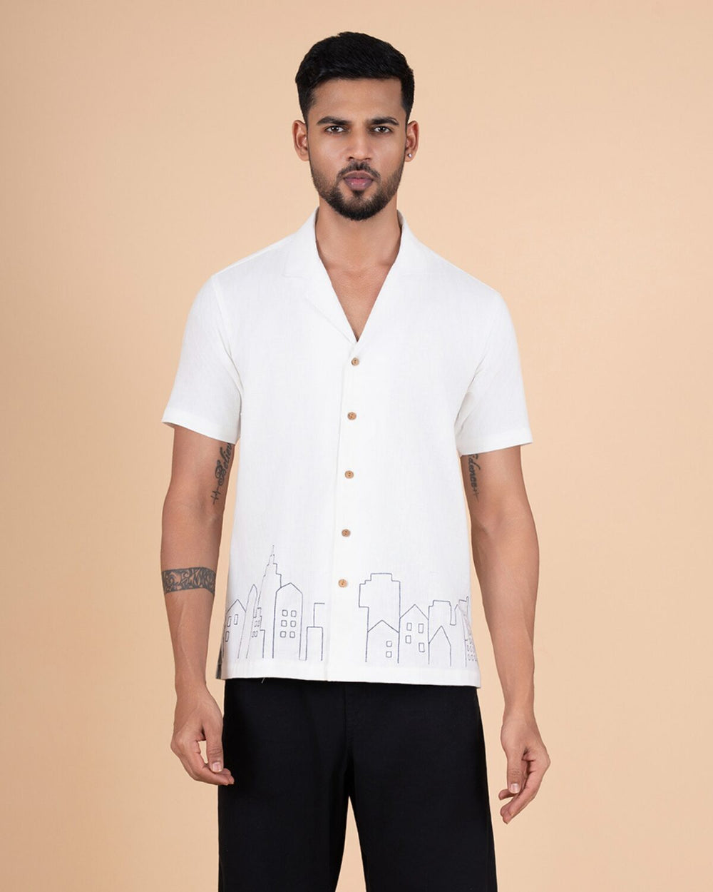 Feel Weaves Tower Embroidered Shirt