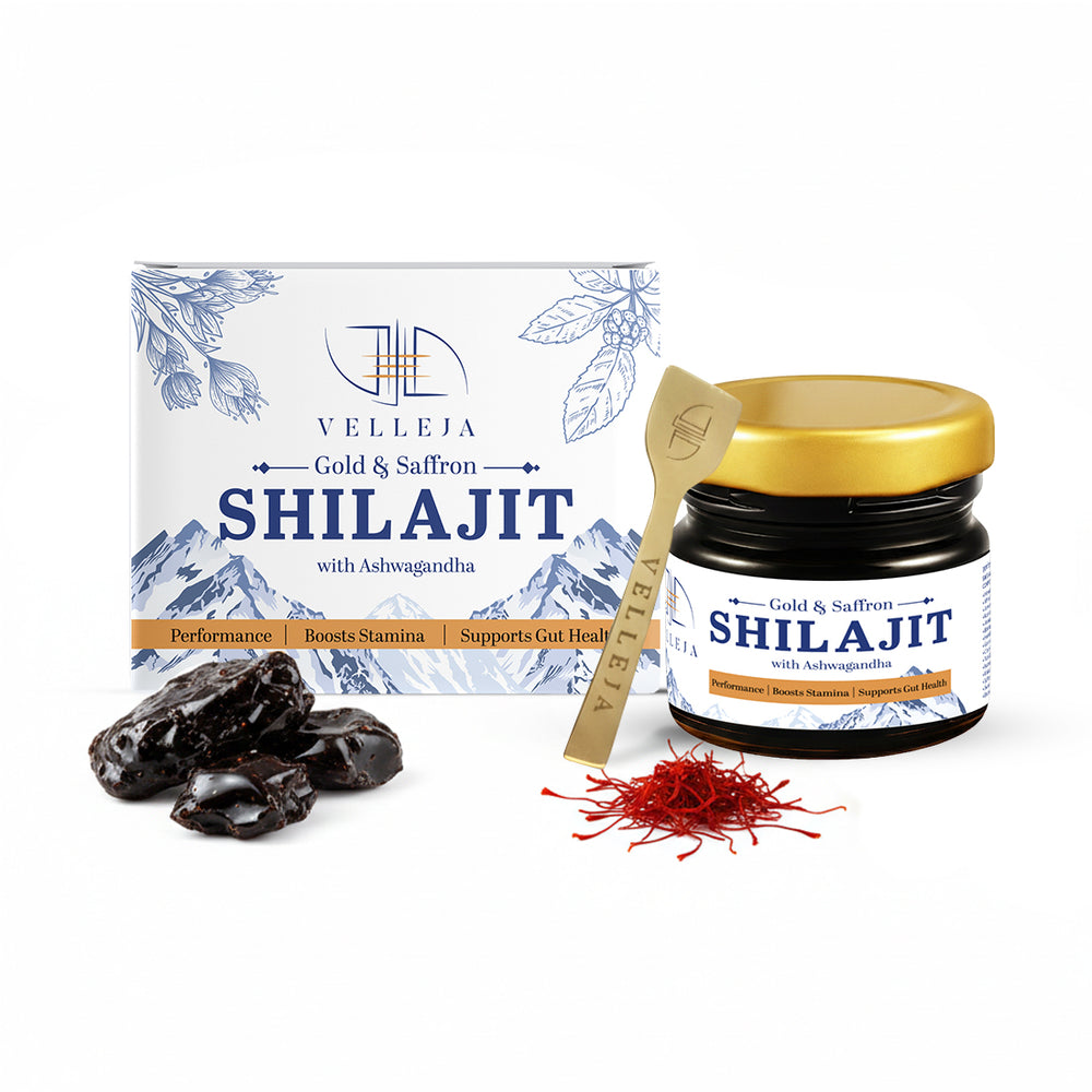 Velleja Gold & Saffron Shilajit with Ashwagandha Resin
