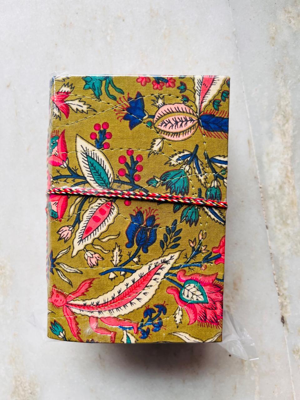 Set of 2 Handcrafted Fabric Diary | 15 × 10 cm | Peekaboo | Softbound with Strings