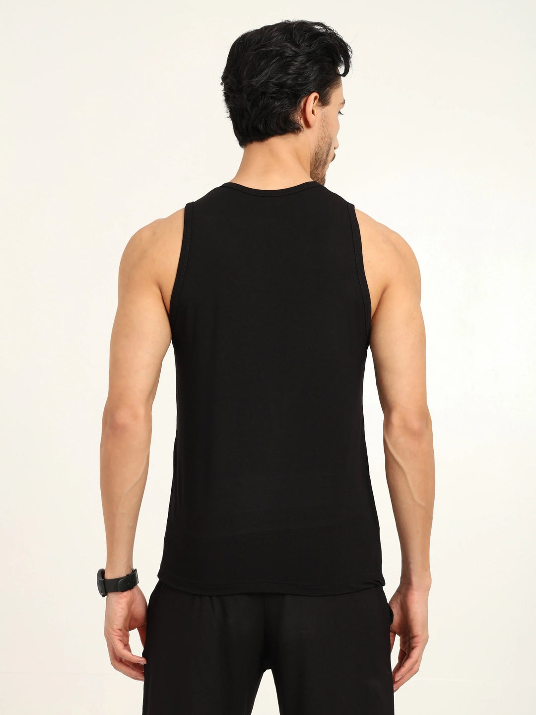 Men’s Bamboo Gym Vest – Soft, Breathable Workout Tank in Black