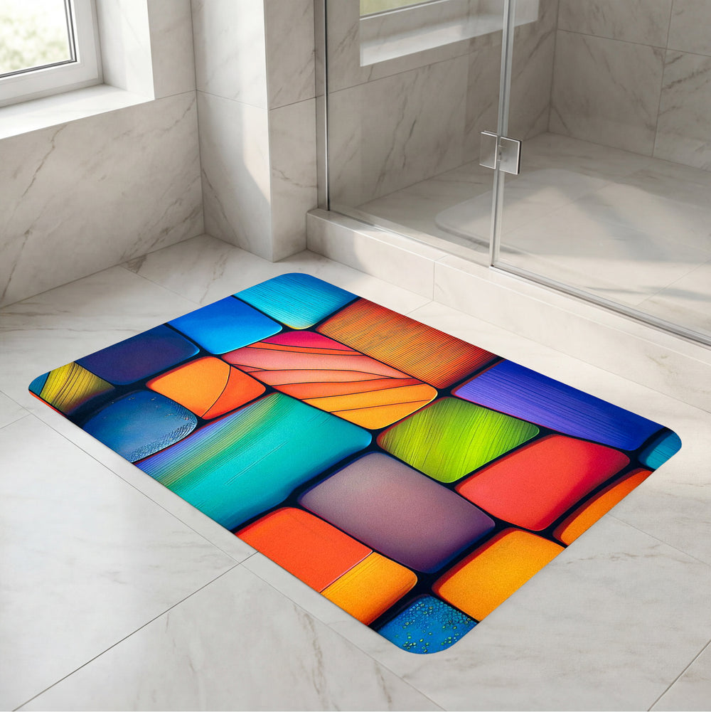 Elegant Floral & Geometric Anti-skid Floor Mat ( Set of 2)