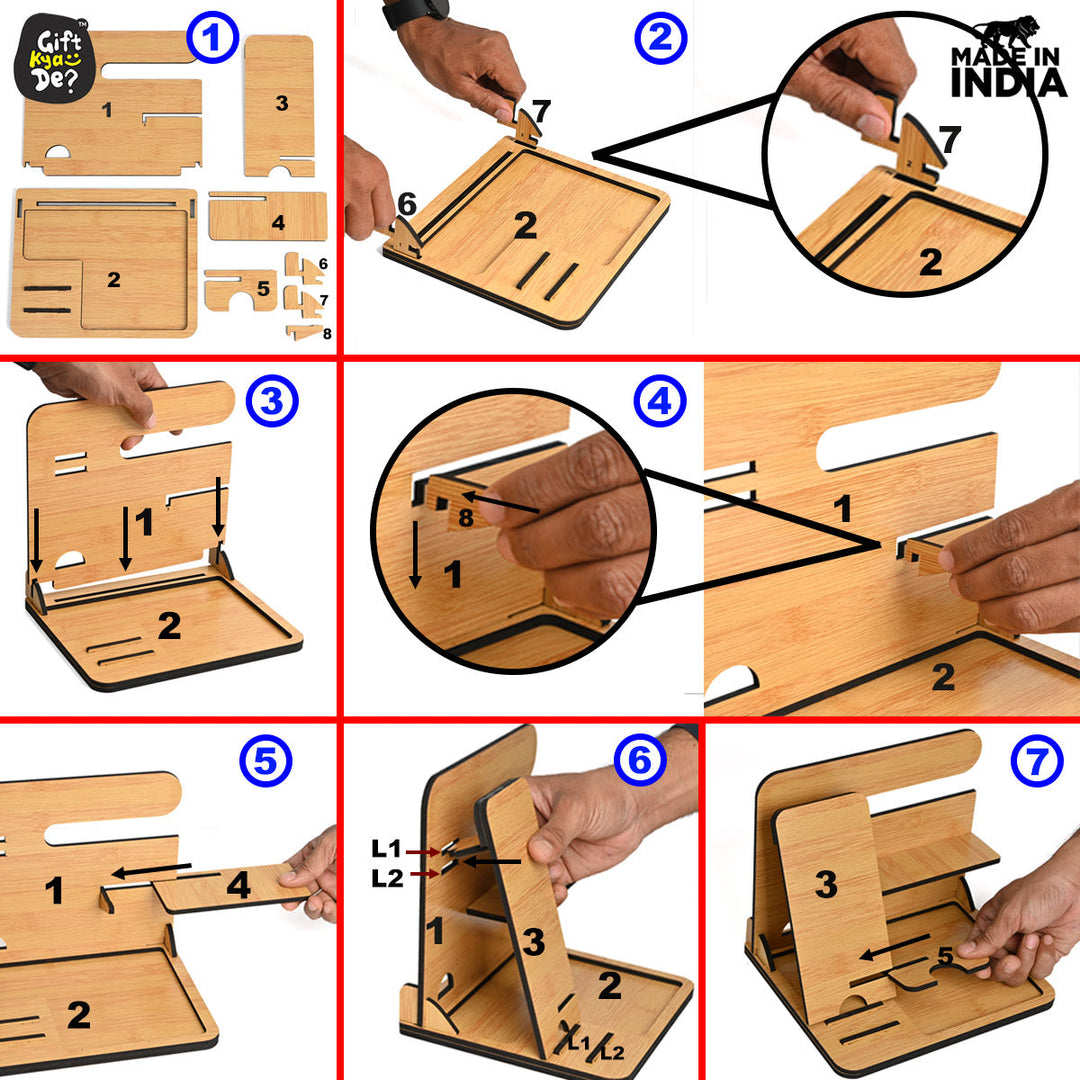 Gift Kya De 6 in 1 Desk Organizer & Docking Station | Desk Essential