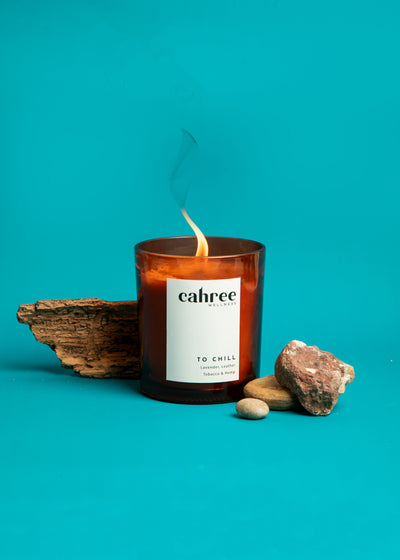 The Chill candle: hemp, lavender, leather & tobacco