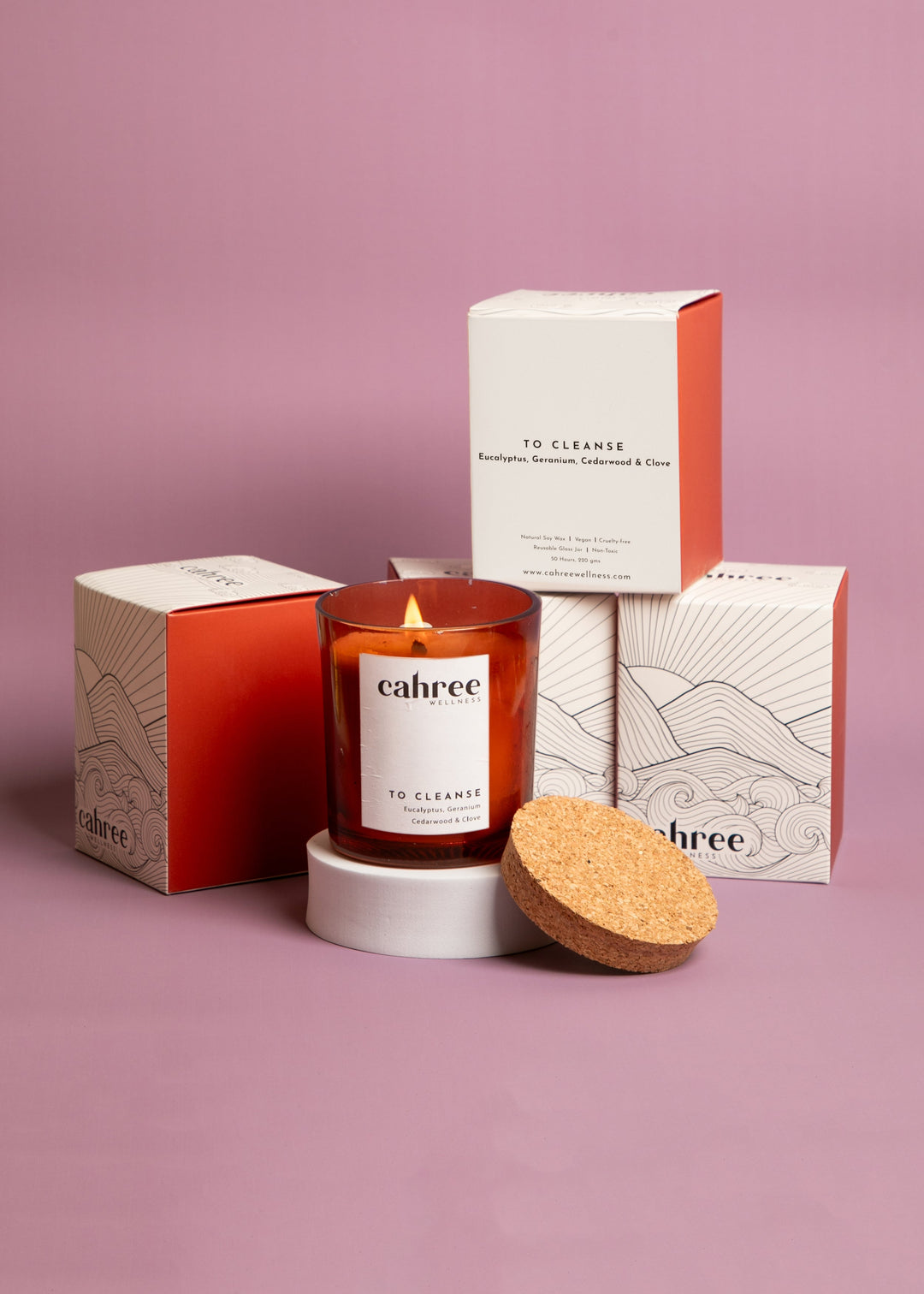 Cahree Wellness The Clean candle: eucalyptus, geranium cedarwood & clove