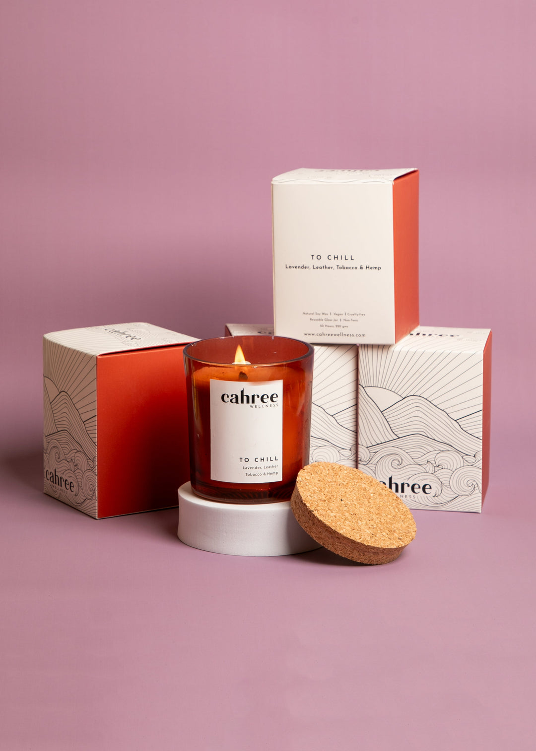 Cahree Wellness The Chill candle: hemp, lavender, leather & tobacco