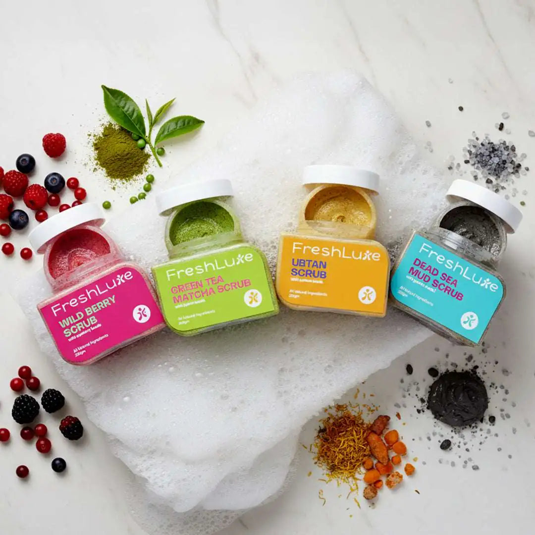 Dead Sea Mud Face & Body Scrub | Lactic Acid for Detan, Exfoliation & Skin Brightening | 200gm