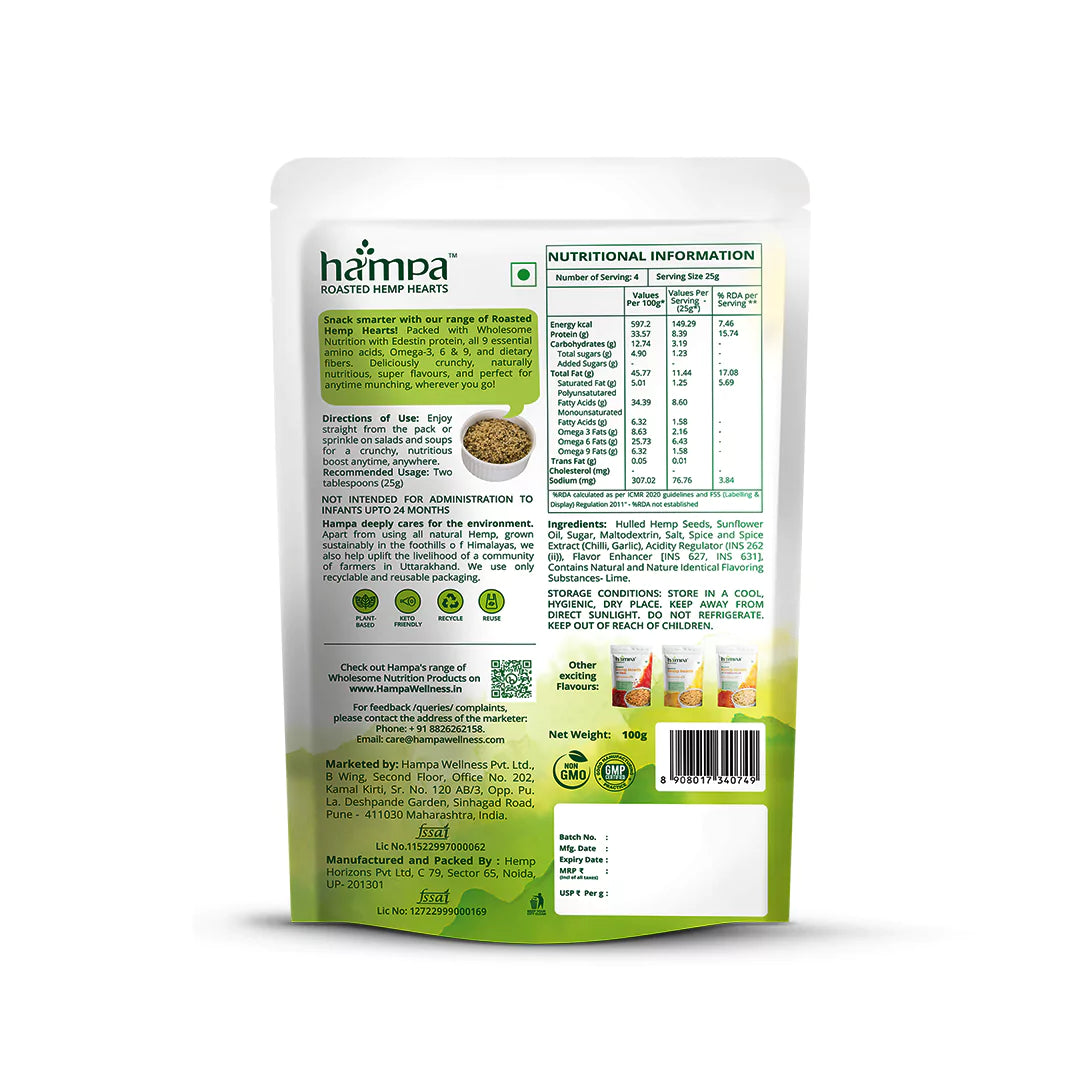 Roasted Hemp Hearts with Sweet Lime, 200g