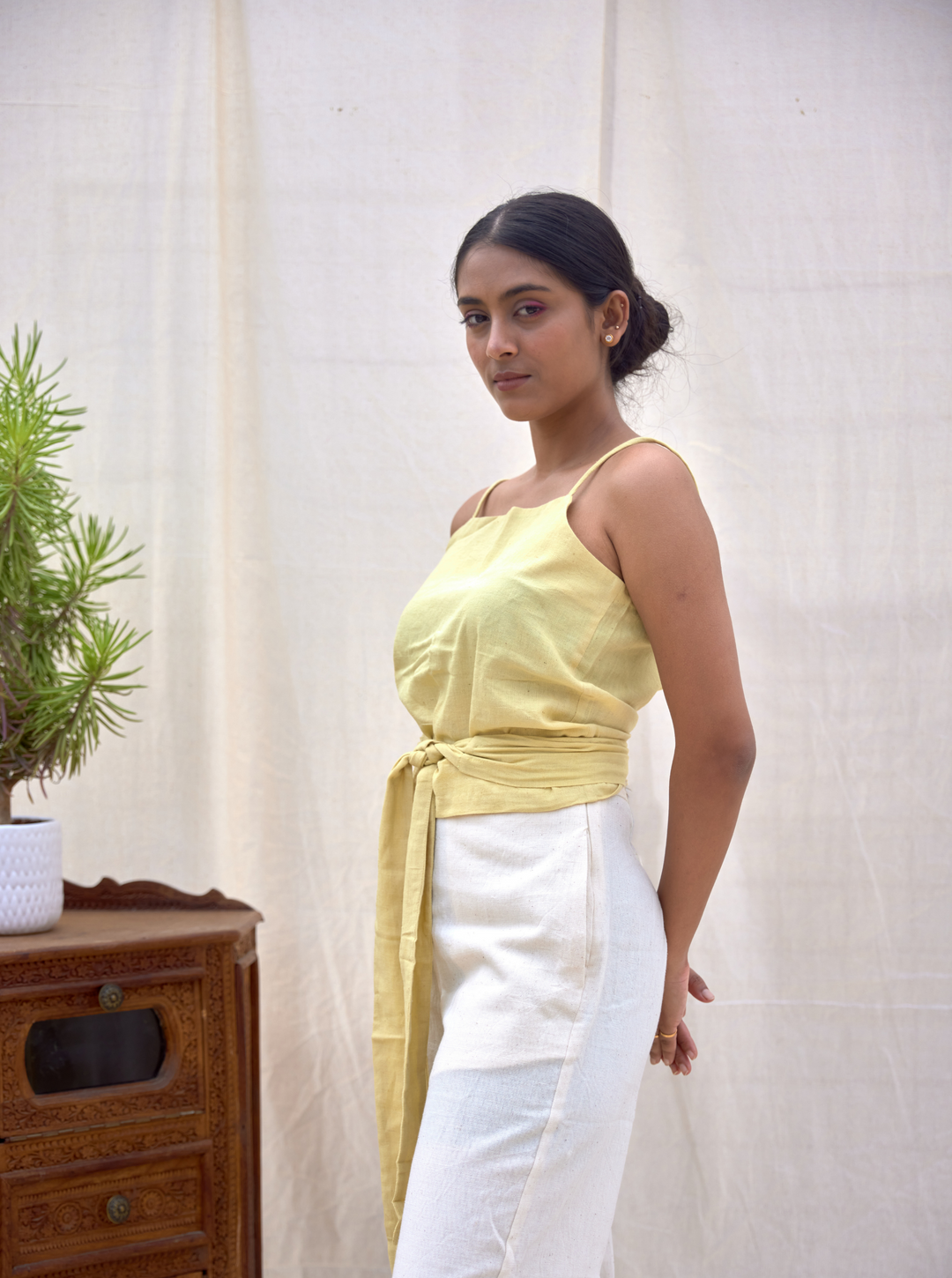 Unborn Studio Natural yellow - Tie-up Cami