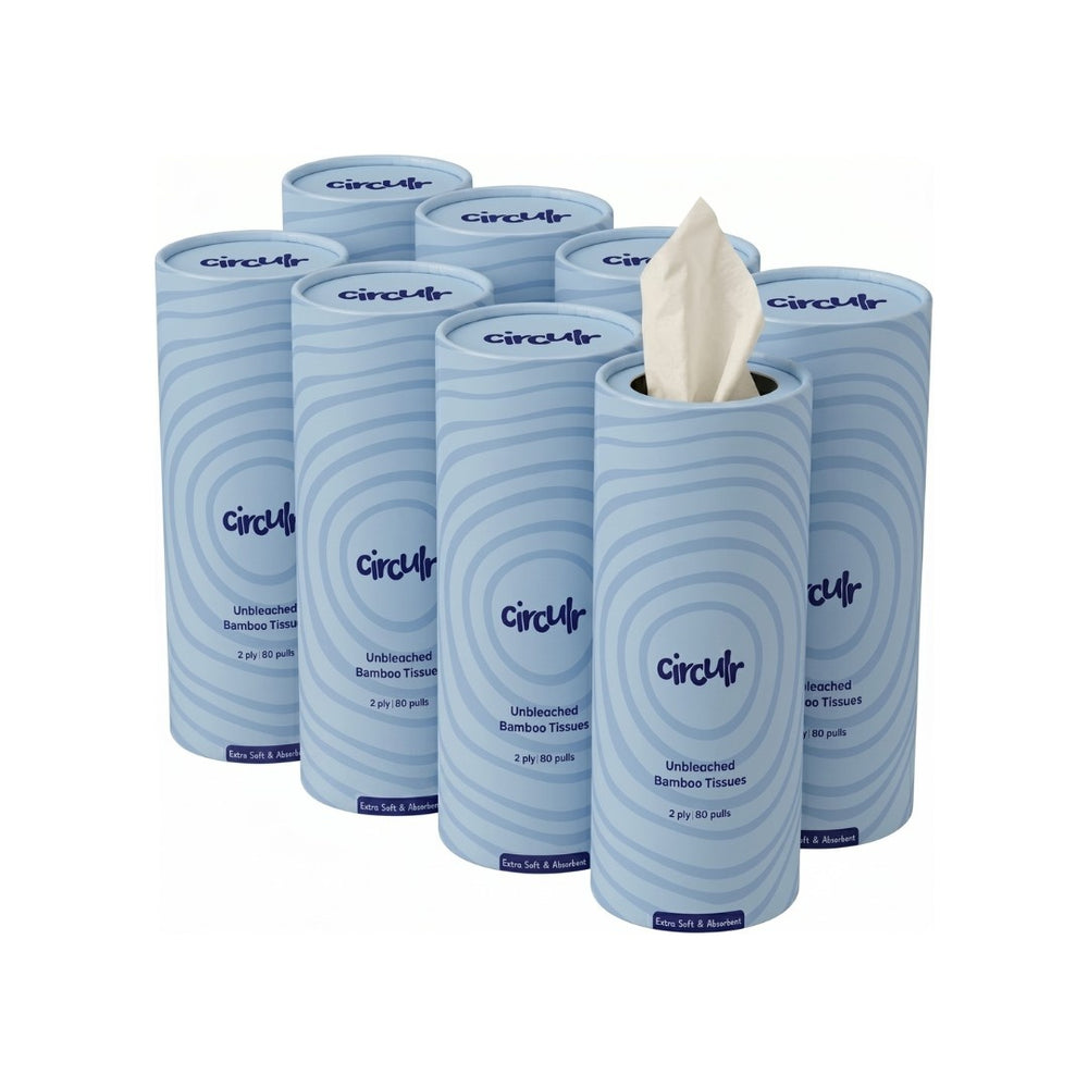 Bamboo Tissue Tube Blue (Pack of 8)