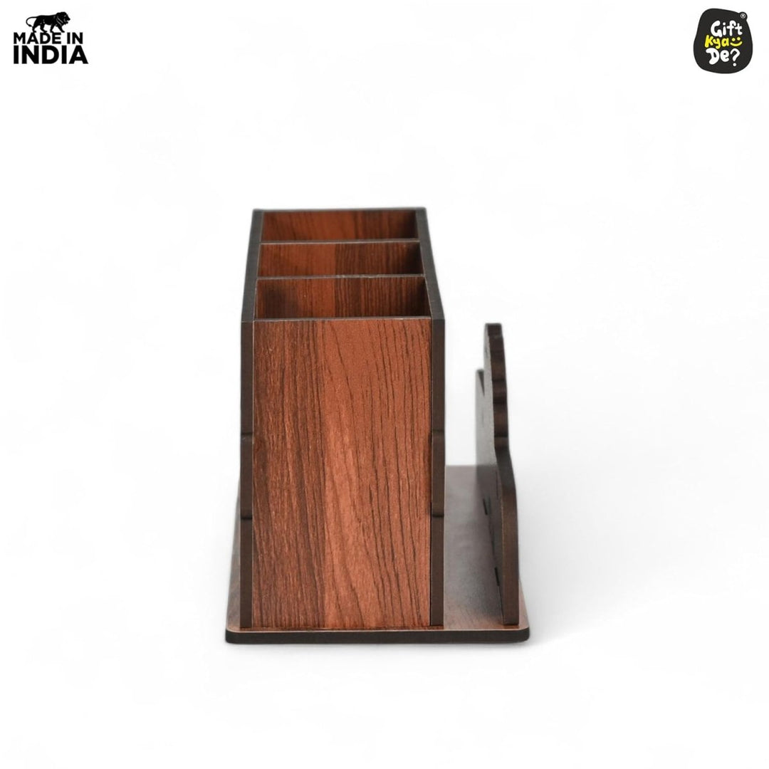 Gift Kya De Cutlery Stand with Tissue Holder for Kitchen & Dining Table | 3 Compartments | Spoon, Knife & Fork Holder, Cutlery Organizer