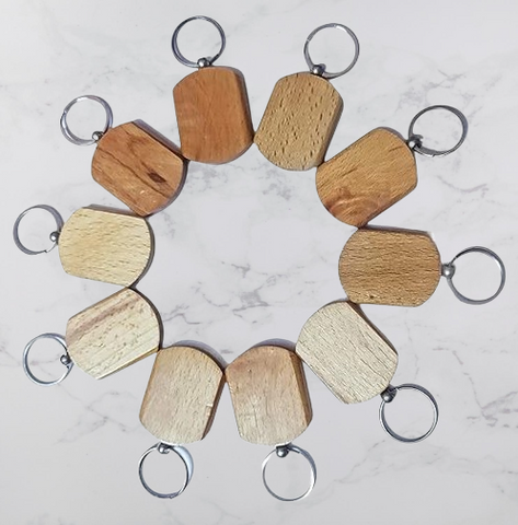 MiRa Gifting Solutions Wooden Keychains – Eco-Friendly | Rectangular Shape