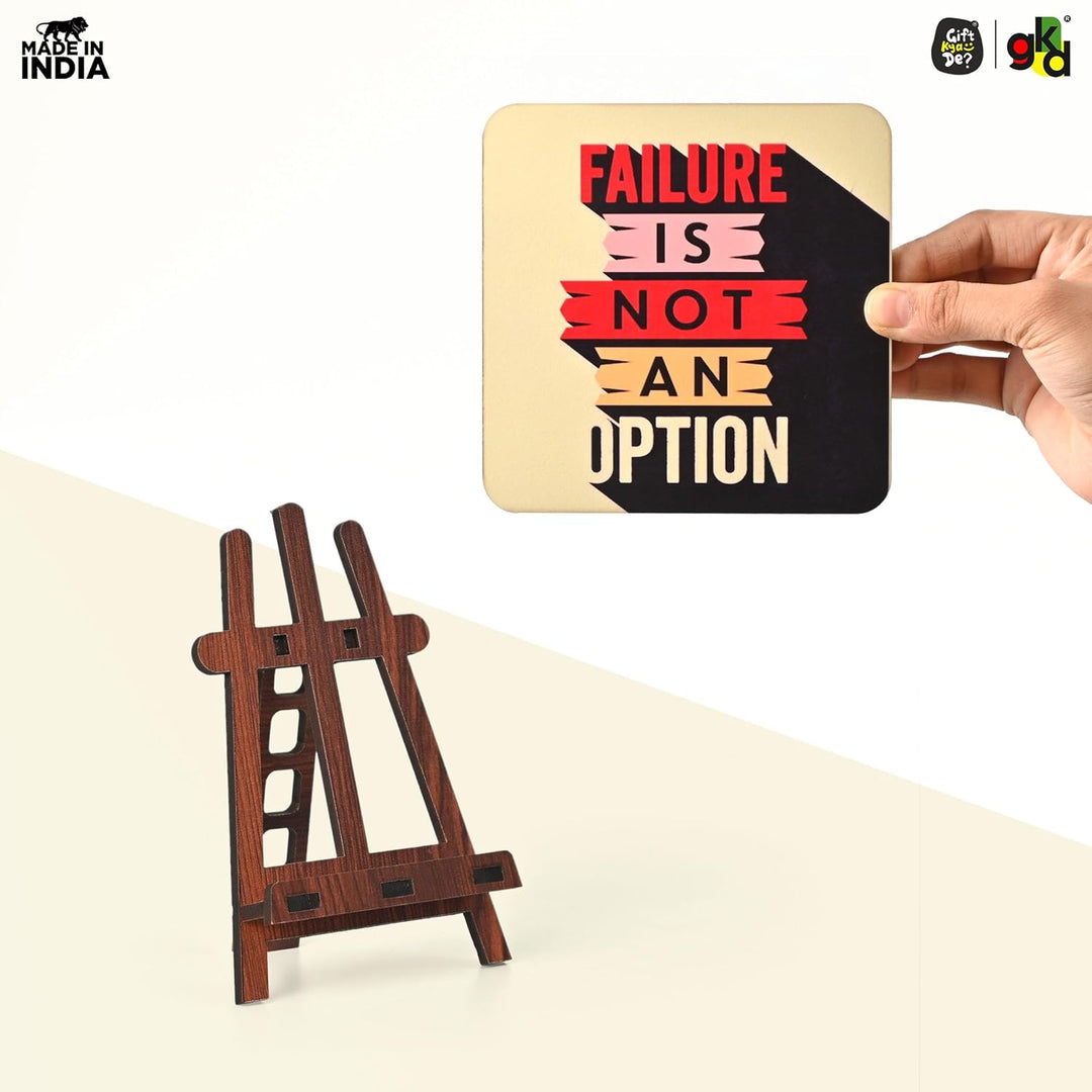 Motivational Table Top Frame for Desk | Inspirational Quotes for Office, Study, Home Decor | 6 Variants | Wooden Frame with Stand