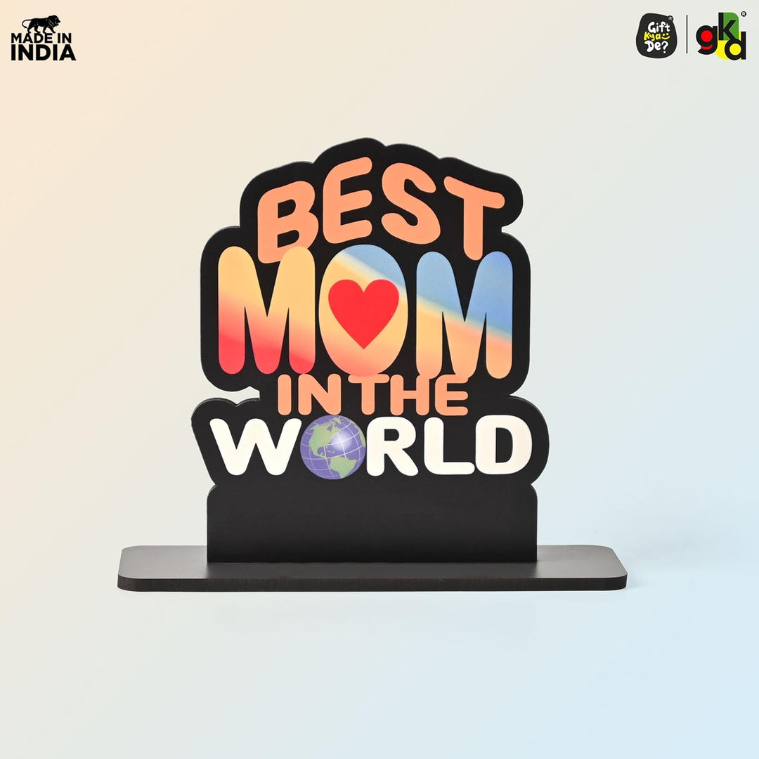 Best Mom & Dad in the World Wooden Trophy – Gift for Parents | Mother’s & Father’s Day, Anniversary, Birthday | Home Decor Table Top Showpiece