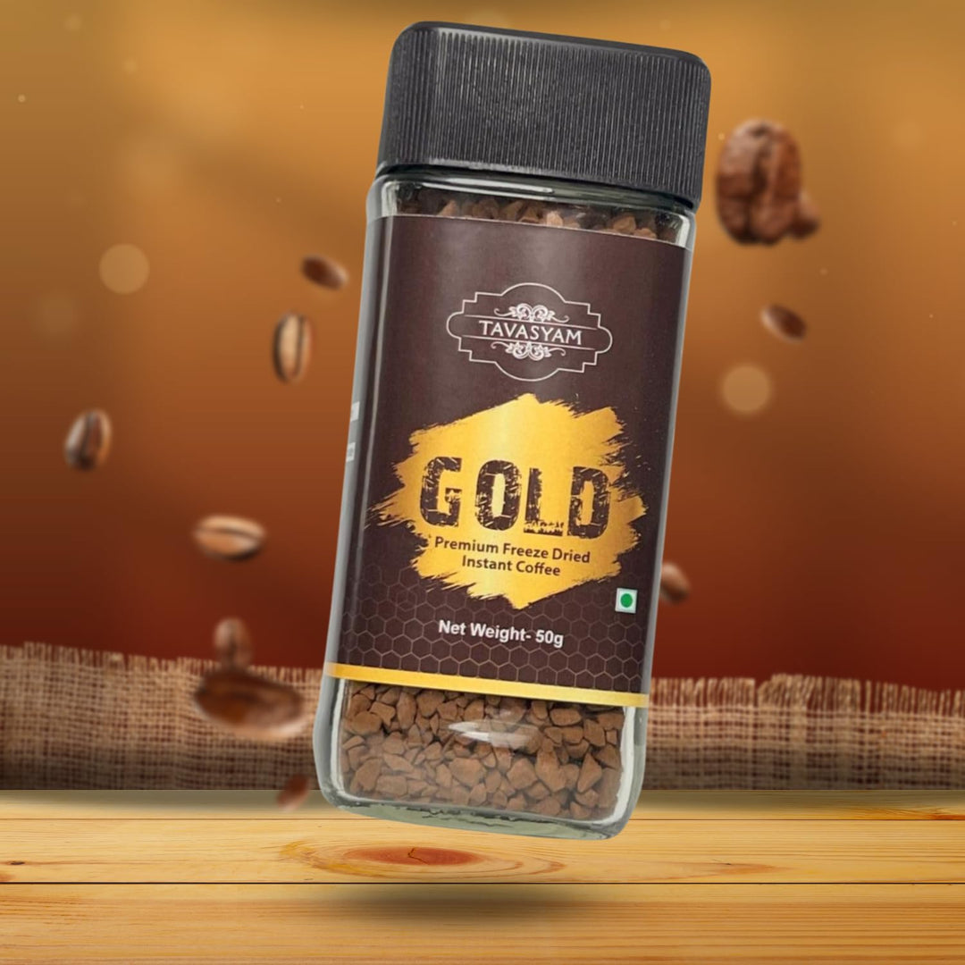 TAVASYAM Coffee Powder Jar 50 gm - Premium Freeze Dried Instant Coffee - 25 Servings