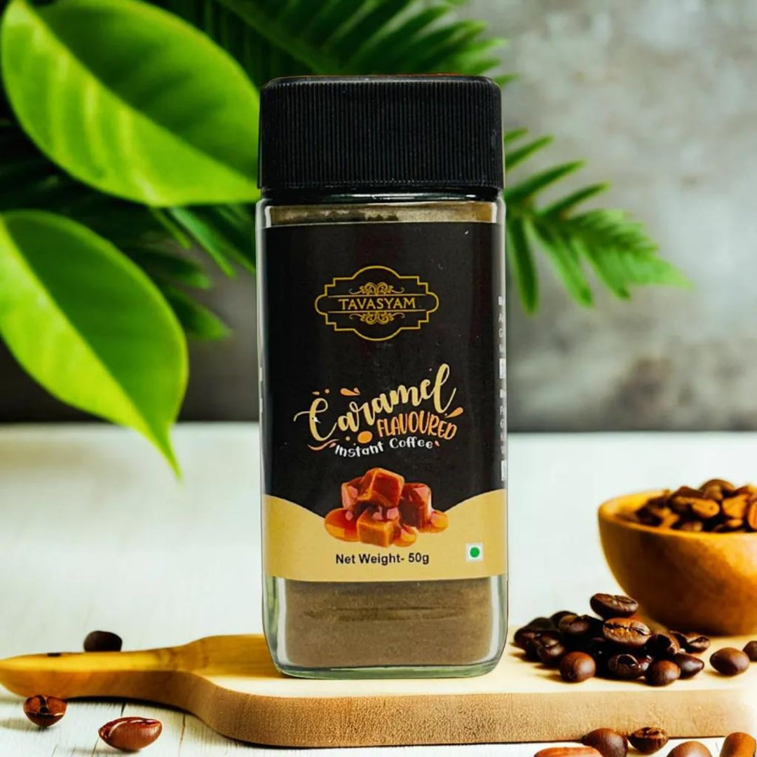 TAVASYAM Coffee Powder Jar 50 gm - Caramel Instant Coffee Powder - 25 Servings