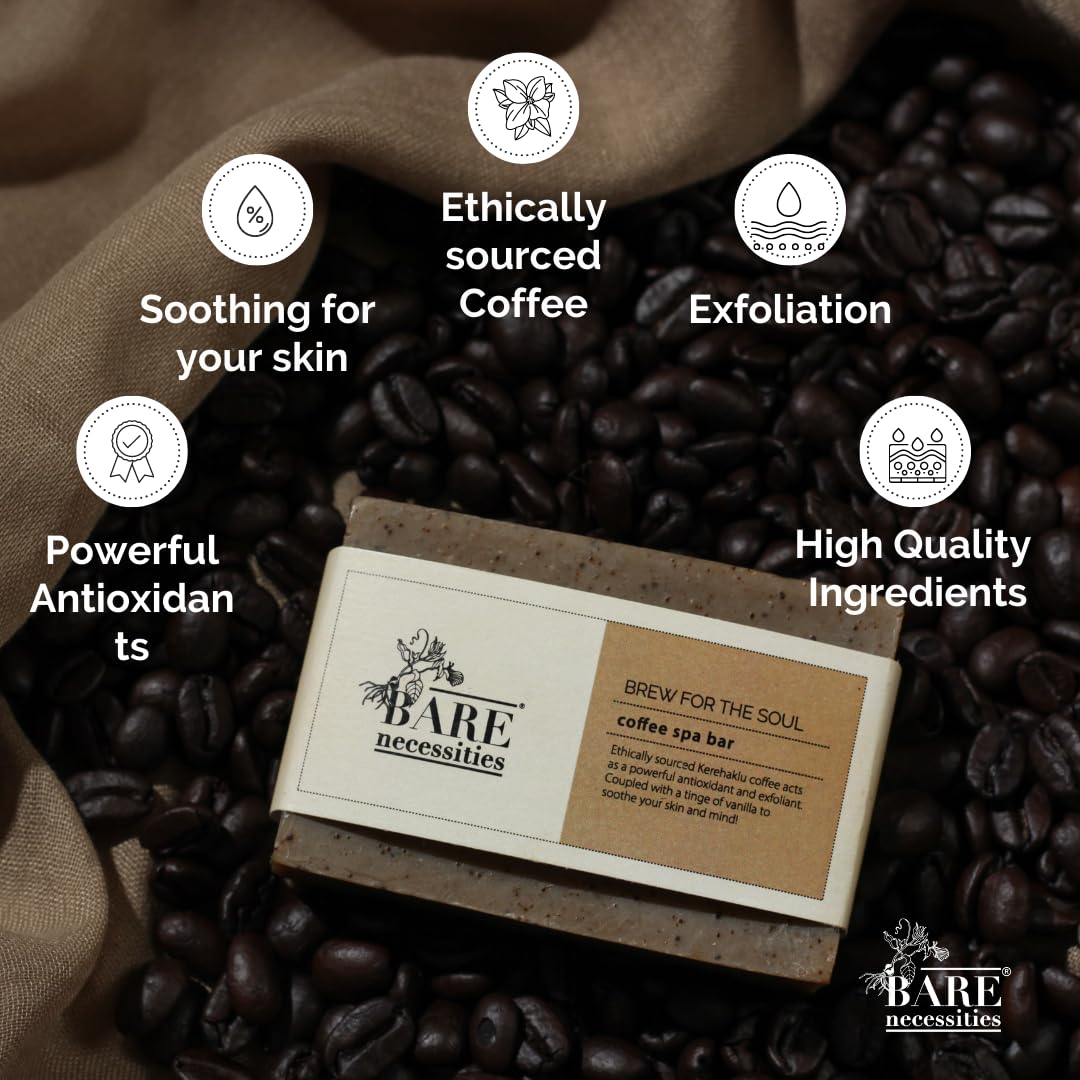 Bare Necessities Natural Handmade Coffee Soap Bar for Men  - 75g