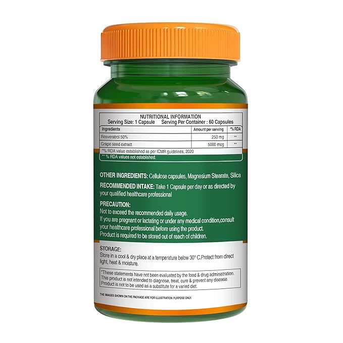 Resveratrol with Grape Seed Extract | Antioxidant Support  255mg