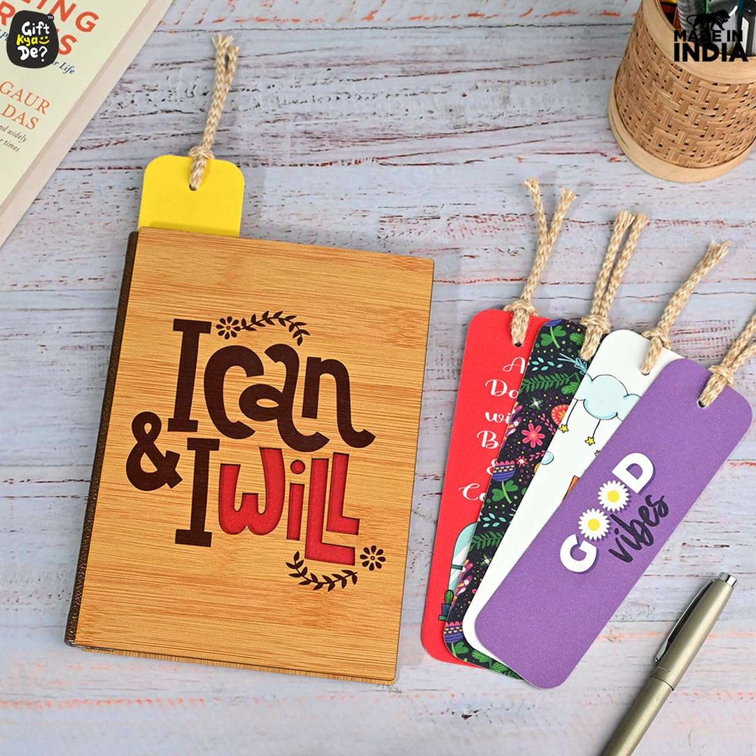 Gift Kya De Diary Notebook with 5 Colorful Bookmarks | Motivational Quotes (190 quality pages)