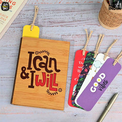 Gift Kya De Diary Notebook with 5 Colorful Bookmarks | Motivational Quotes (190 quality pages)