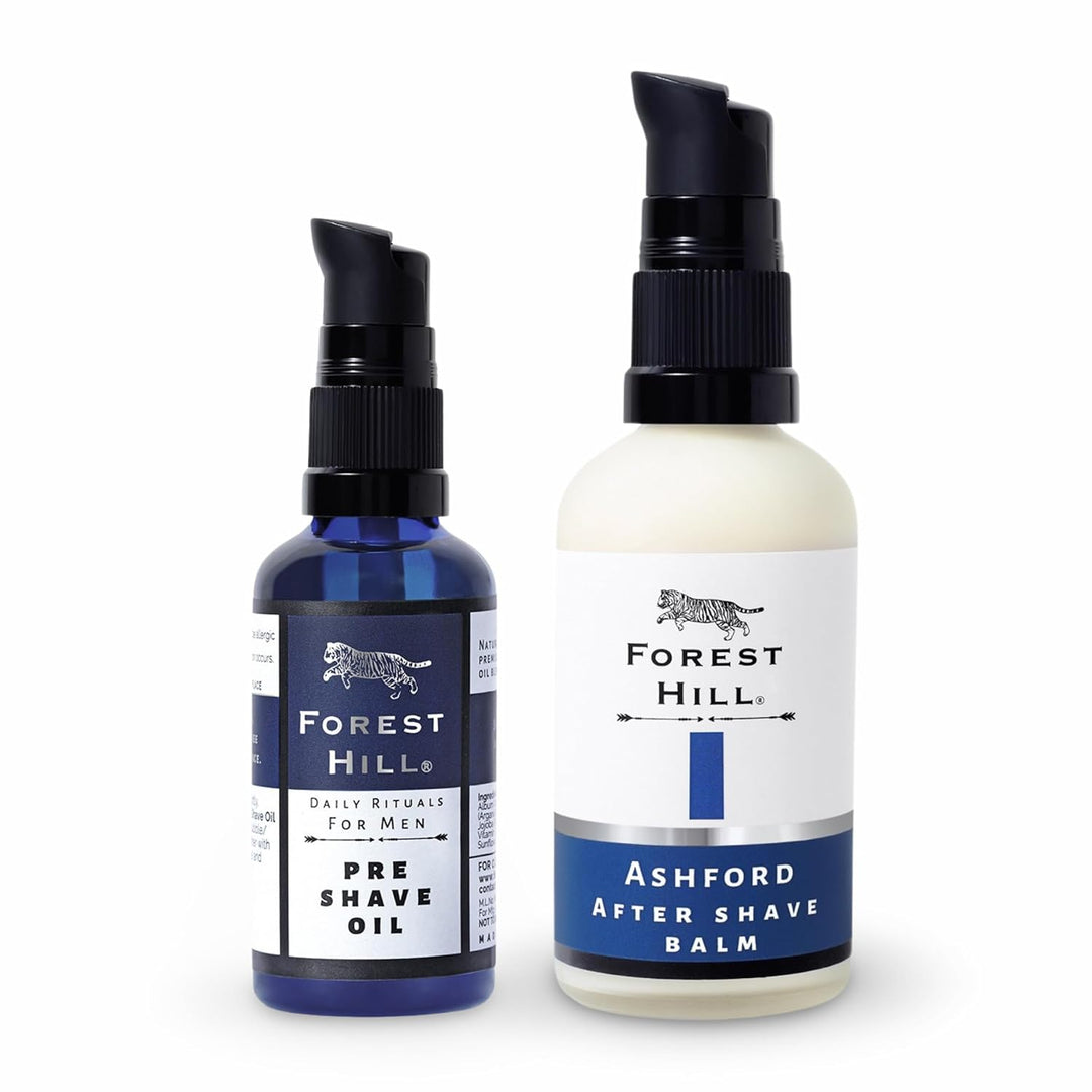 Forest Hill Pack of 2 Men Shaving Kit, Pre Shave Oil 50ml & Ashford After Shave Balm 100ml
