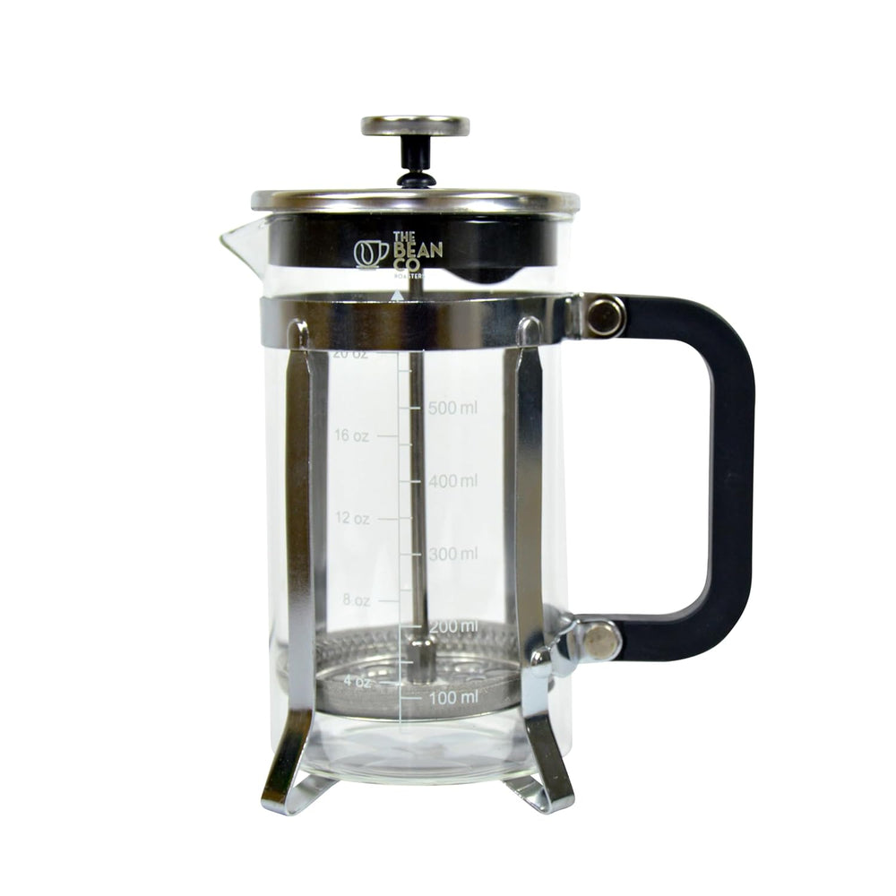 The Bean Co Roasters French Press Coffee Maker 600 ml | Heat Resistant Borosilicate Glass