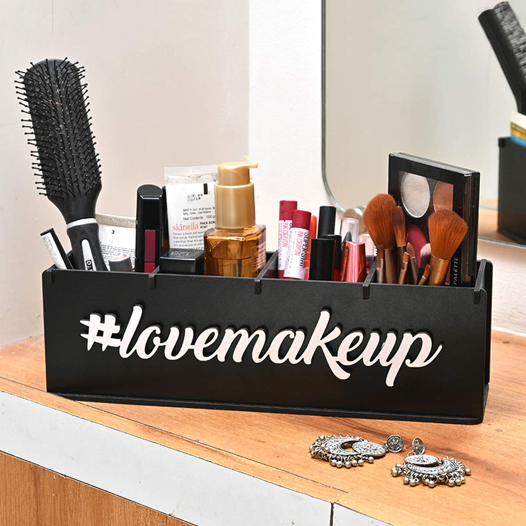 Gift Kya De Makeup Box Organizer For Girls | 4 Compartment Makeup Storage Box | Unique Gifts For Girls | Cosmetic Organizer