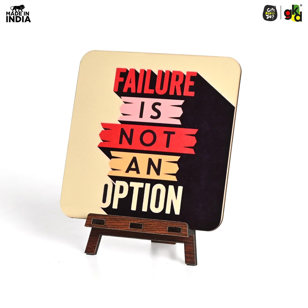 Motivational Table Top Frame for Desk | Inspirational Quotes for Office, Study, Home Decor | 6 Variants | Wooden Frame with Stand