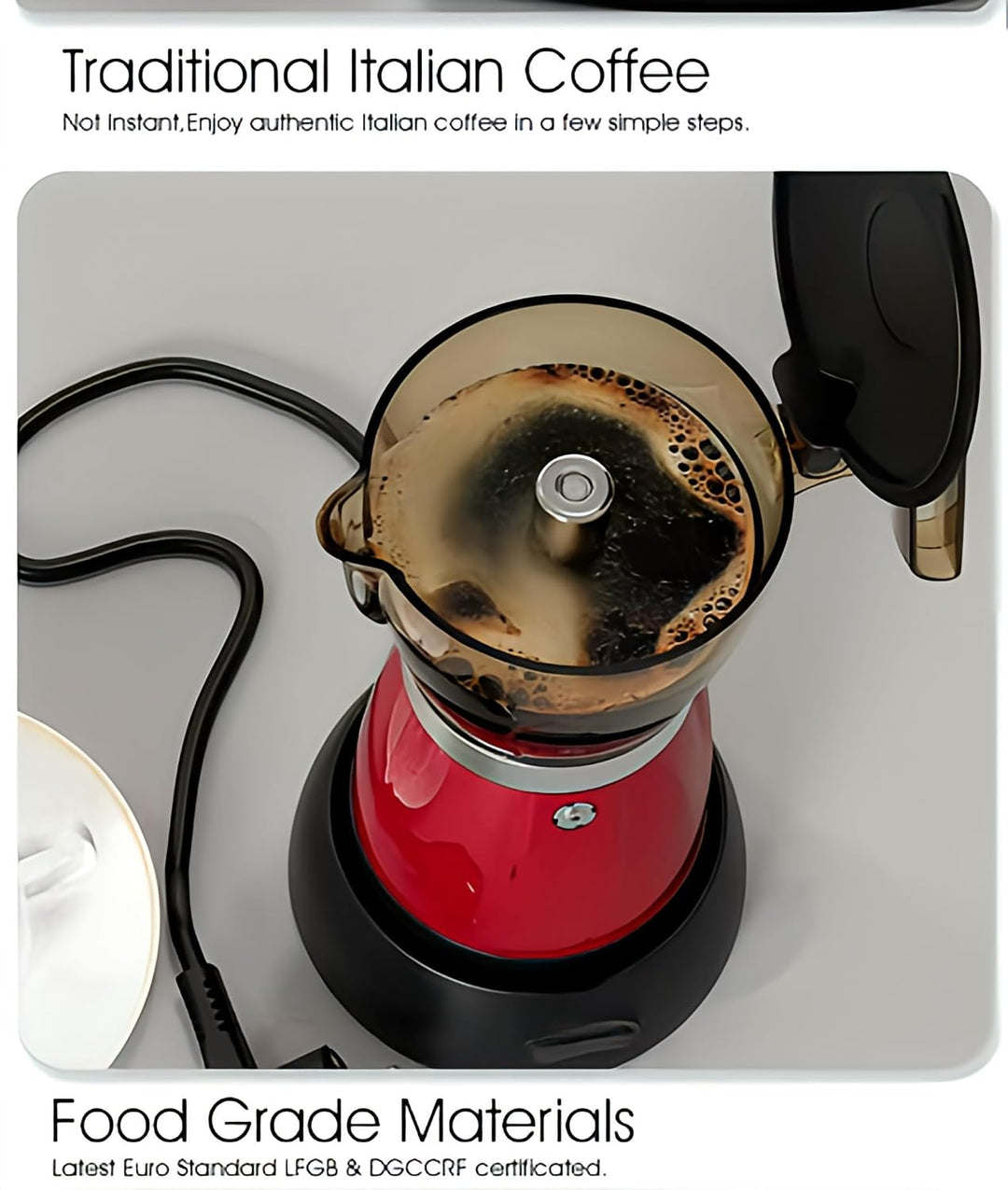 The Bean Co Roasters Electric Moka Pot | Moka Pot | 300 ML | Coffee Maker