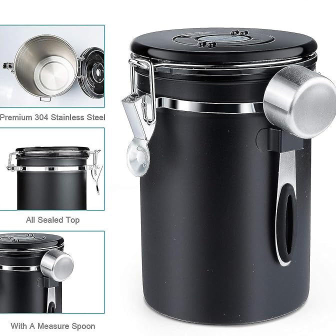 The Bean Co Roasters Stainless Steel Coffee Canister