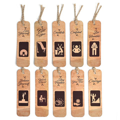 Gift Kya De Bookmarks Set of 10 Motivational Quotes | Bookmarks Aesthetic with Hard Paperback | Handmade Tassel Dori (Eco-Friendly 10pc)