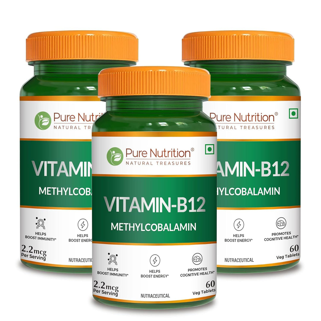 Vitamin B12 Methylcobalamin - 60 Vegetarian Tablets | Supports Energy and Overall Wellness for Men and Women