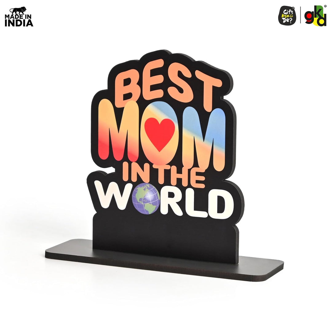 Best Mom & Dad in the World Wooden Trophy – Gift for Parents | Mother’s & Father’s Day, Anniversary, Birthday | Home Decor Table Top Showpiece