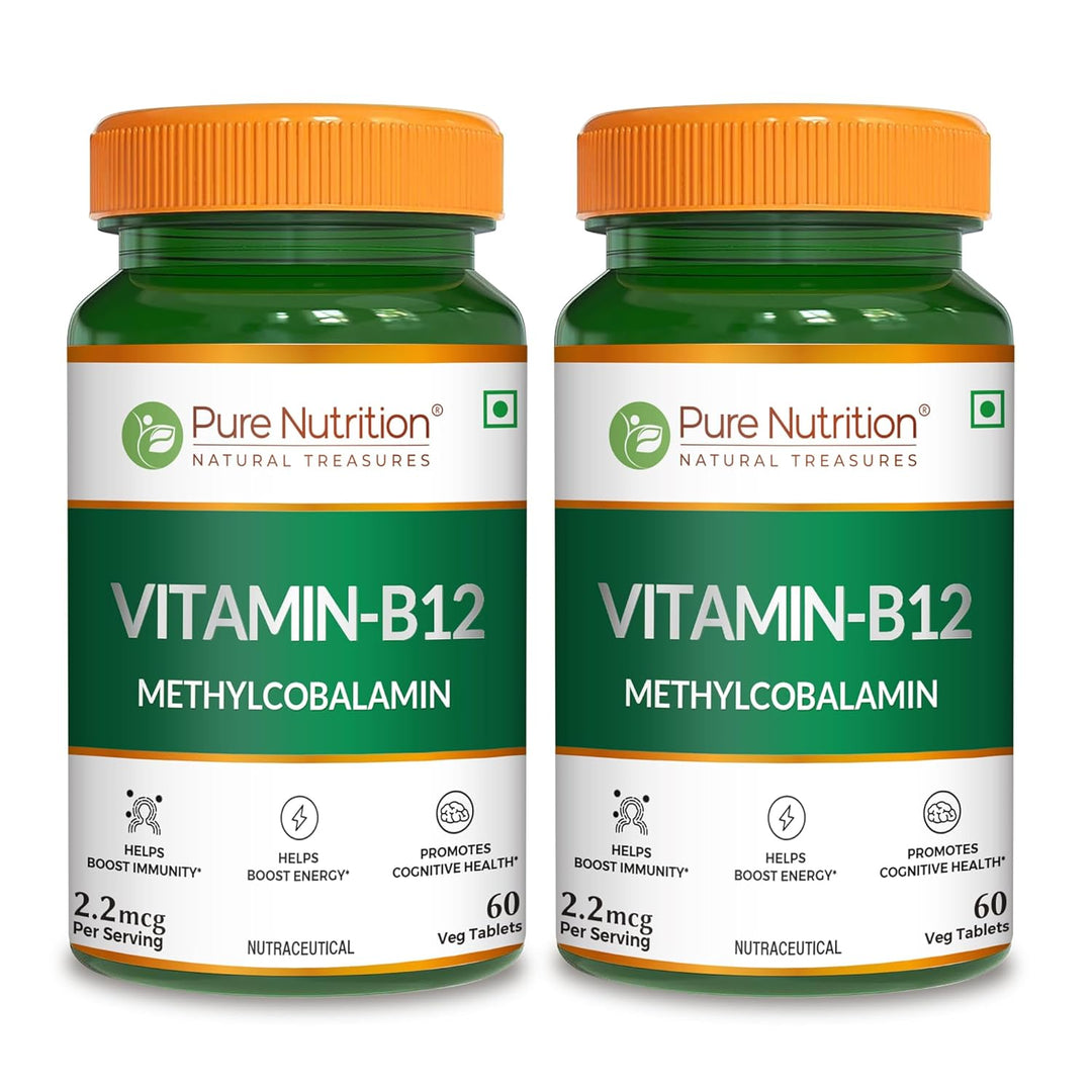 Vitamin B12 Methylcobalamin - 60 Vegetarian Tablets | Supports Energy and Overall Wellness for Men and Women