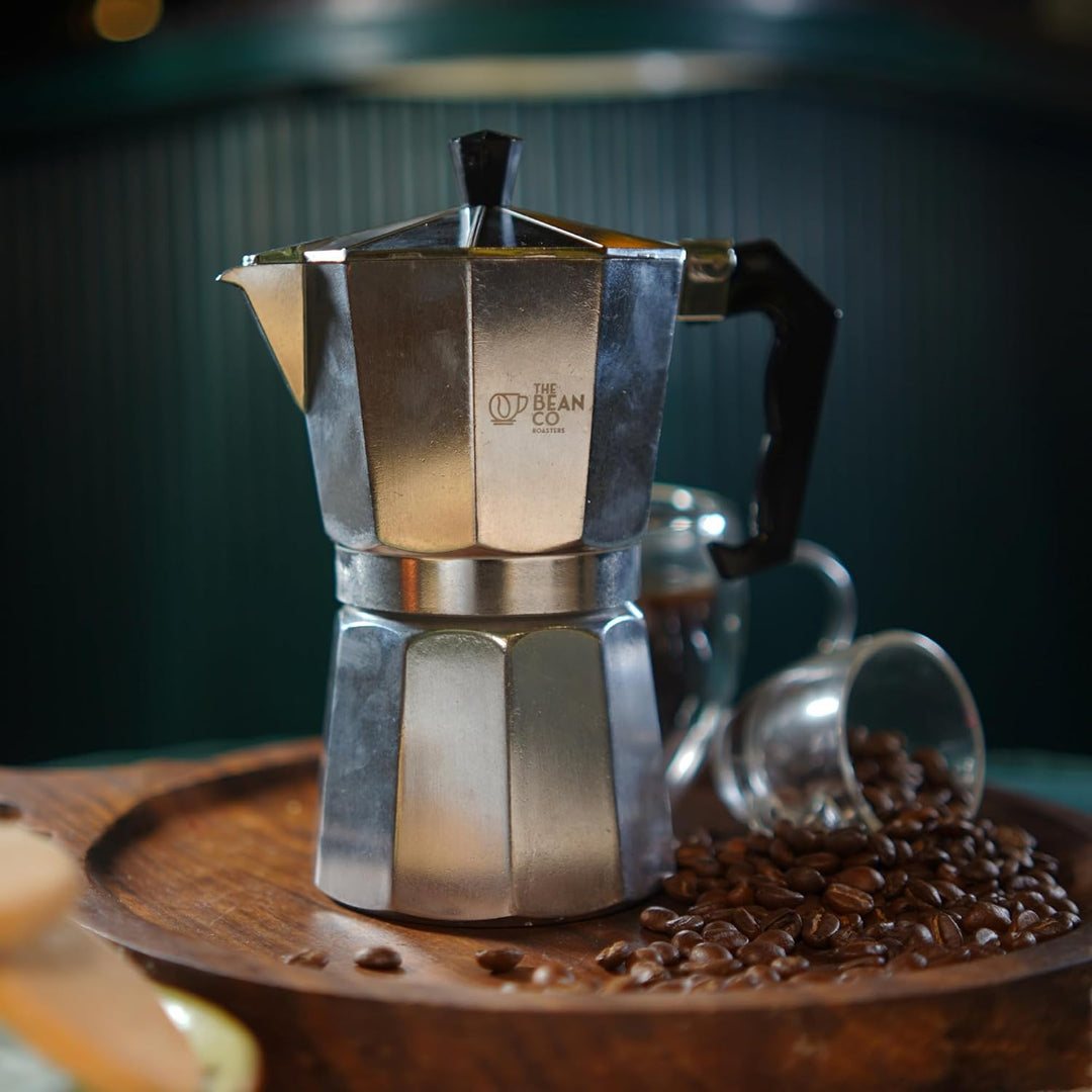 The Bean Co Roasters Classic Moka Pot | Aluminium | Stovetop | Espresso Coffee Maker