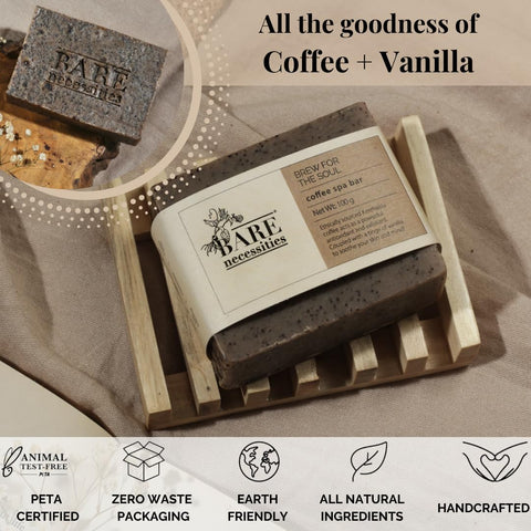 Bare Necessities Natural Handmade Coffee Soap Bar for Men  - 75g