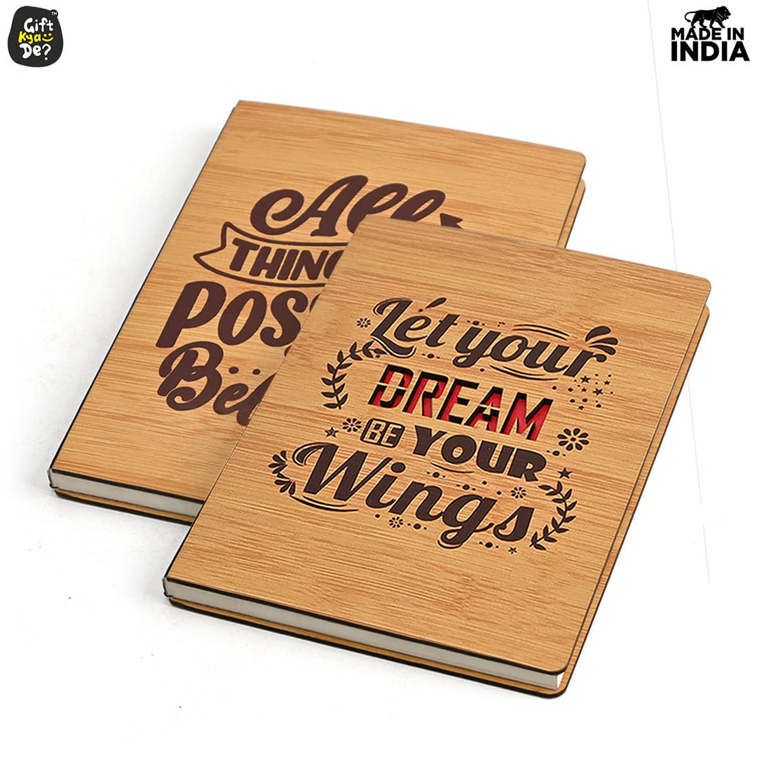 Gift Kya De Diary Notebook | Motivational Quotes On Diary Front | Corporate Gifts (100 quality pages 8x6inch)