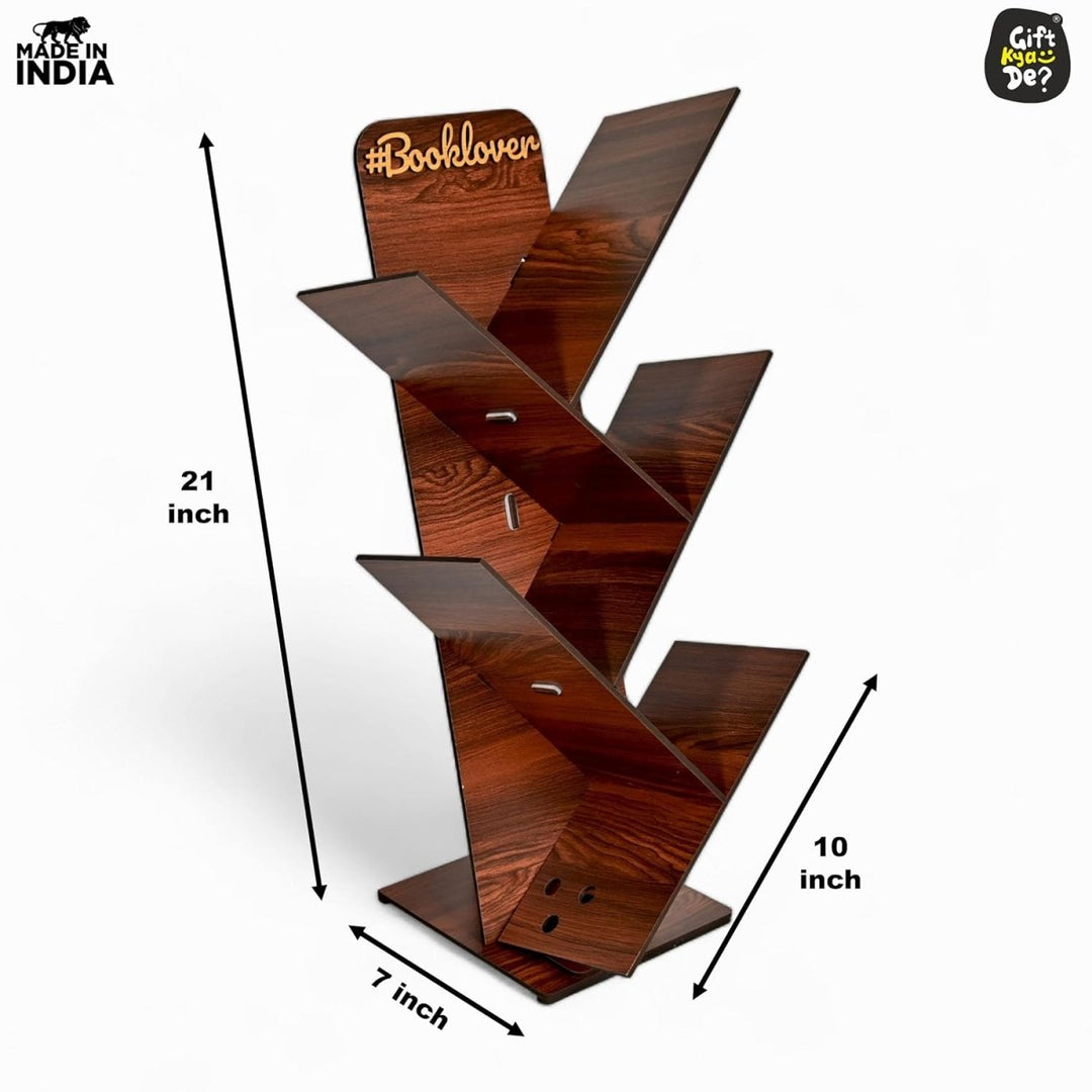 Gift Kya De Wooden Bookcase For Home & Office | Space Saving Book Rack | Freestanding Books Holder (DIY)
