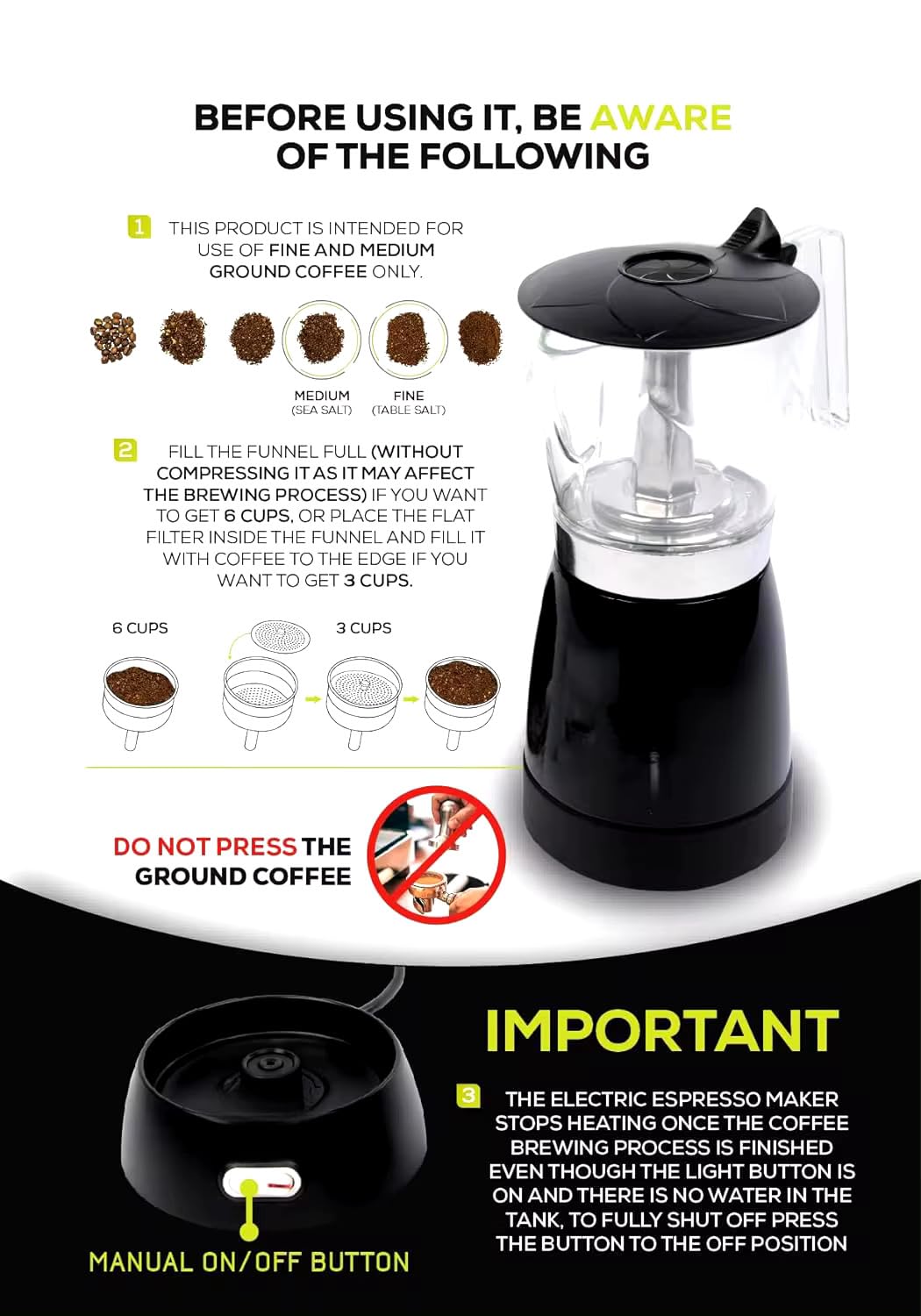 The Bean Co Roasters Electric Moka Pot | Moka Pot | 300 ML | Coffee Maker