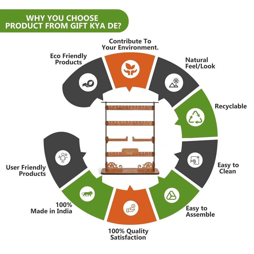 Gift Kya De Elegant Jewelry Stand Organizer for Women | Jewelry Holder for Necklaces, Bracelets, Earrings and Bangles (DIY)