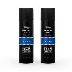 Forest Hill Aqua Pre Shave Foam For Men, Goodness of Olive & Argan Oil, Mulberry, Rosemary & Peppermint Extract, Prevent Cuts & Burns, Rich Lather, Cooling Hydrating Formula, 266 ml (Pack of 2)
