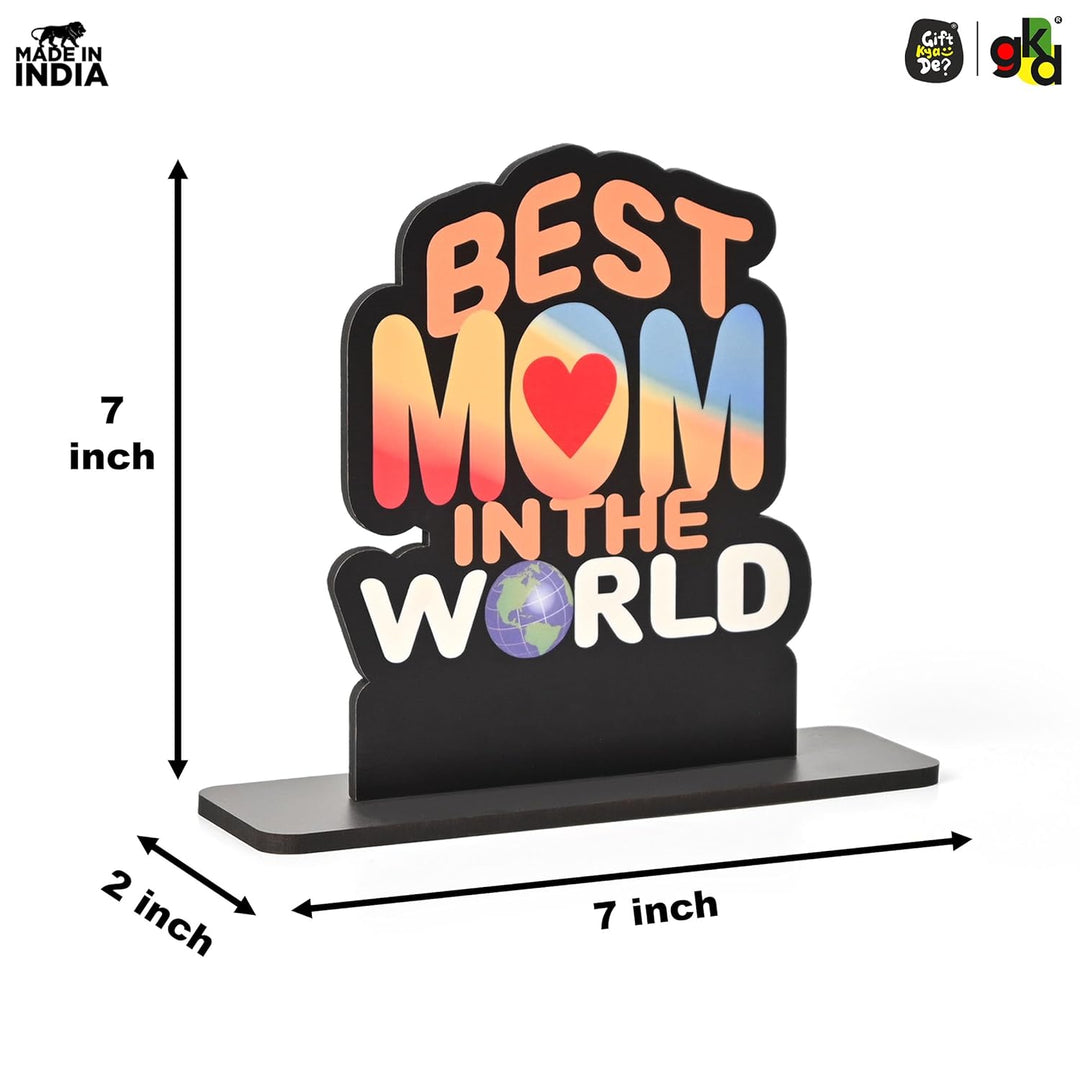 Best Mom & Dad in the World Wooden Trophy – Gift for Parents | Mother’s & Father’s Day, Anniversary, Birthday | Home Decor Table Top Showpiece