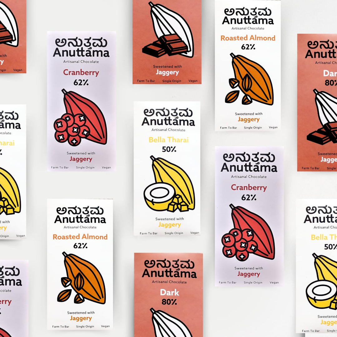 ANUTTAMA Dark Chocolate Bittersweet - 70% Cocoa - Chocolate Bar 50 gm