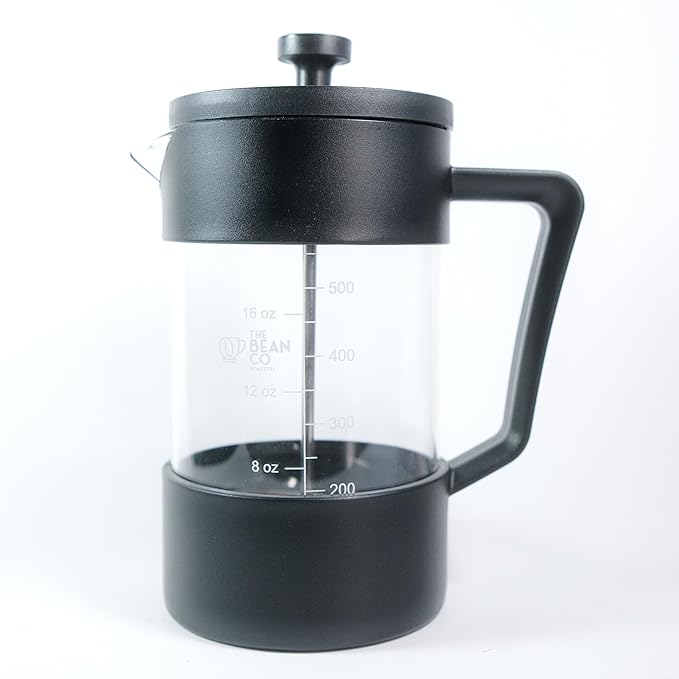 The Bean Co Roasters French Press Coffee Maker 600 ml | Heat Resistant Borosilicate Glass | 4 Level Filteration
