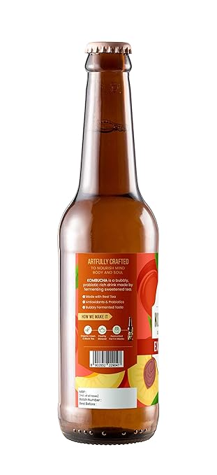 Toyo Kombucha Exotic Peach Low Sugar - Pack of 6