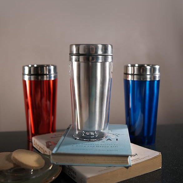 The Bean Co Roasters Coffee Travel Mug | Insulated Coffee Tumbler | Anti-Slip Grip, Double Wall Vacuum Insulated Stainless Steel Travel Mug