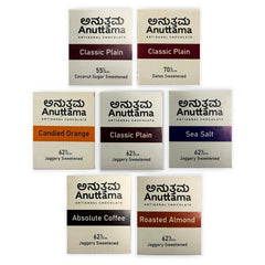 ANUTTAMA Assorted Dark Chocolate Bar - Vegan Handmade Chocolate Gift's Pack - Pack of 7 - 20 gm Each