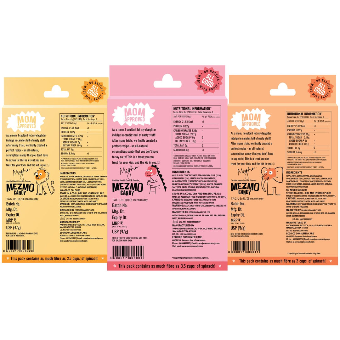 Mezmo Zazzy Pack of 3 Combo 108gms 36 jellies (Pack of 3)