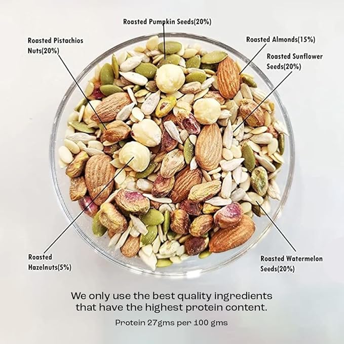 7 Bazaari High Protein Dry Fruits & Seeds Mix 175 gm | Premium Nuts